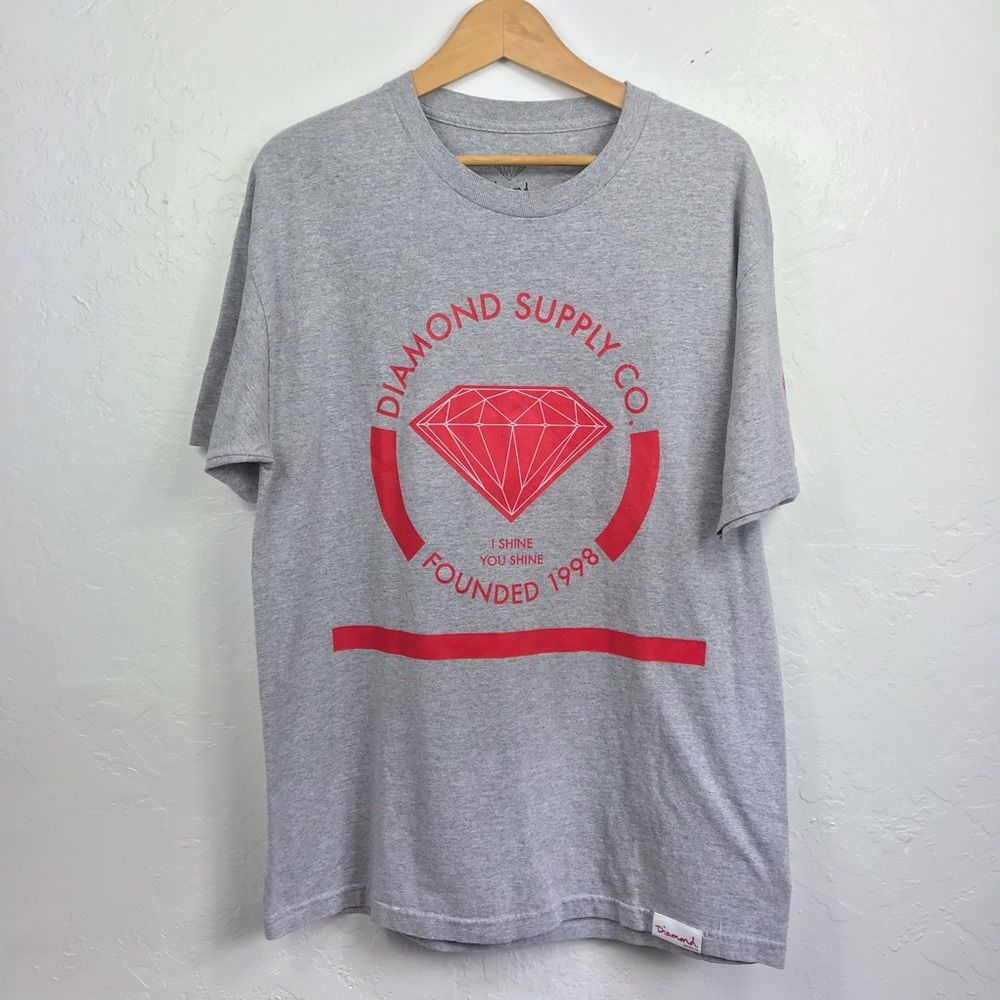 Diamond Supply Co Mens I Shine Gray Shirt Size L